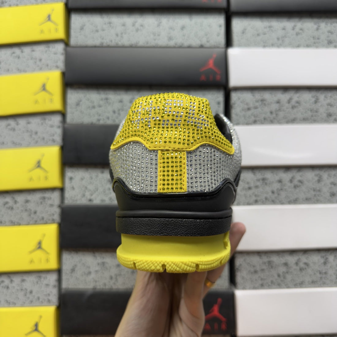 LV Trainer Black Yellow Strass