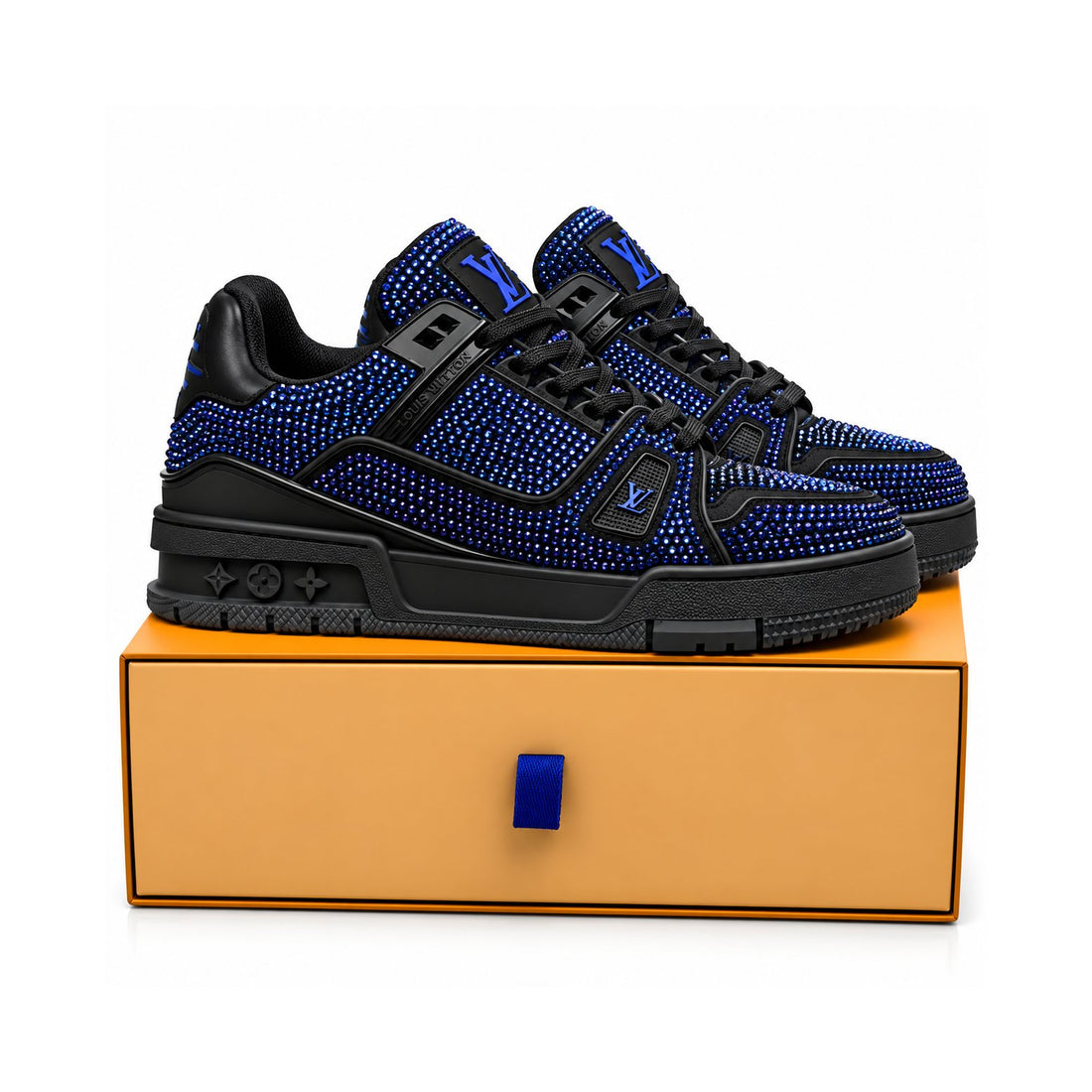 LV Trainer Blue Black Strass