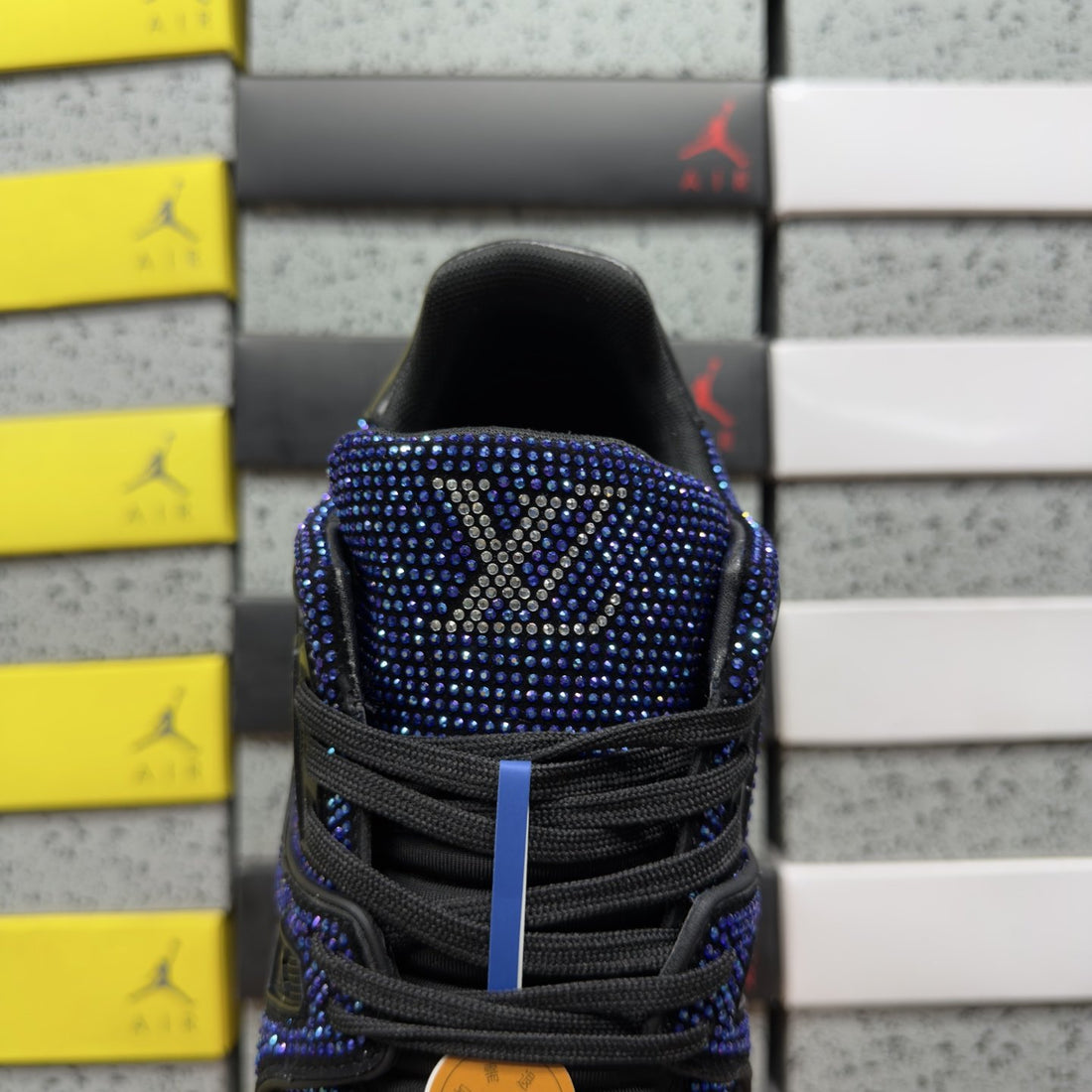 LV Trainer Blue Black Strass