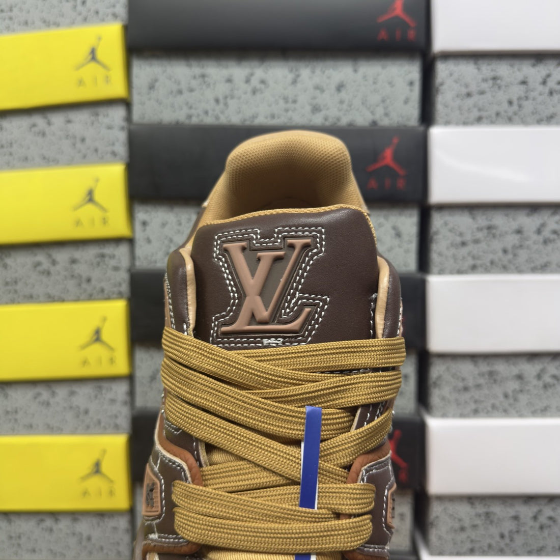 LV Trainer Brown Tan Perforated