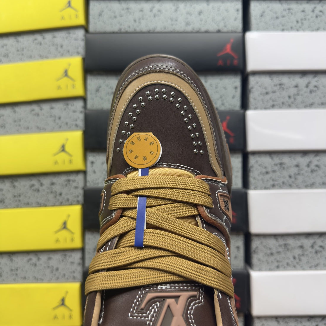 LV Trainer Brown Tan Perforated