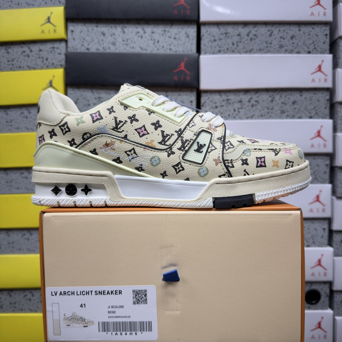 LV Trainer Cream Monogram Multicolor