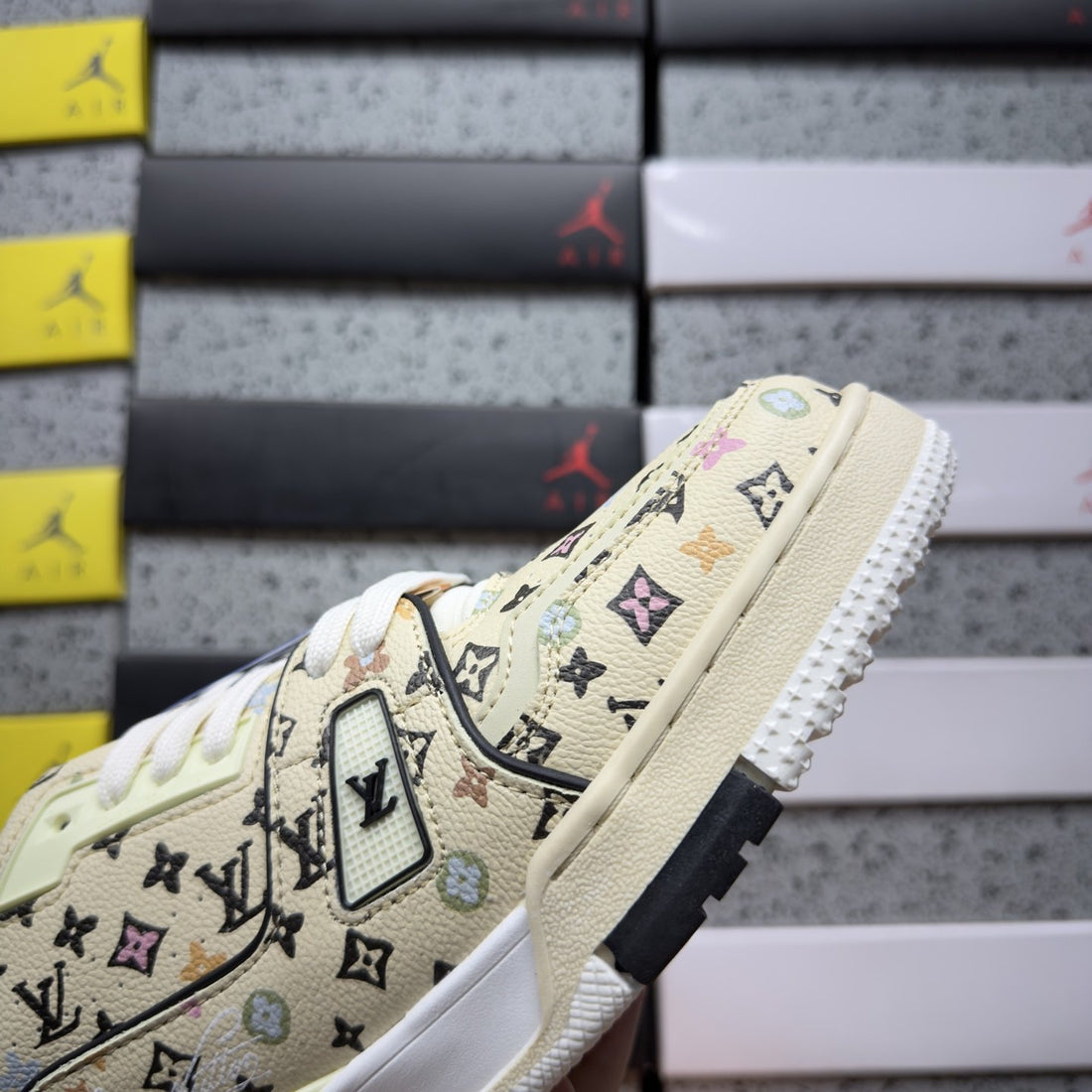 LV Trainer Cream Monogram Multicolor