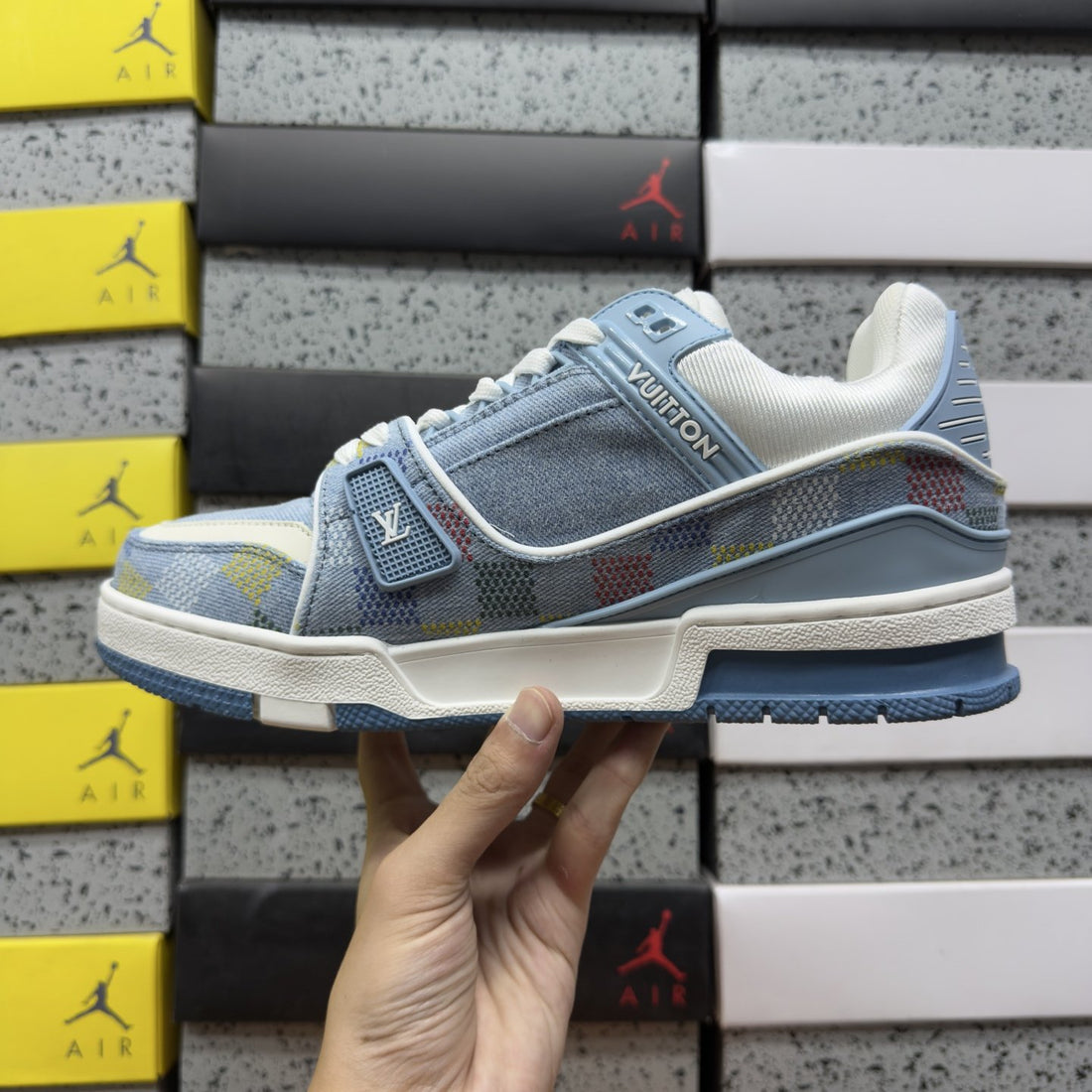LV Trainer Light Blue Damier