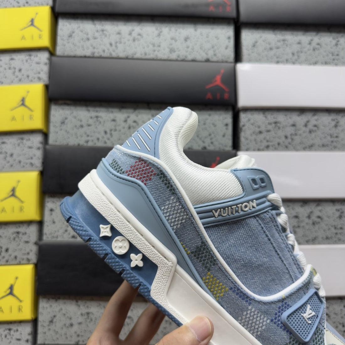 LV Trainer Light Blue Damier