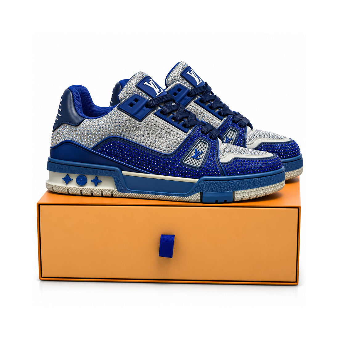 LV Trainer Navy Grey Strass