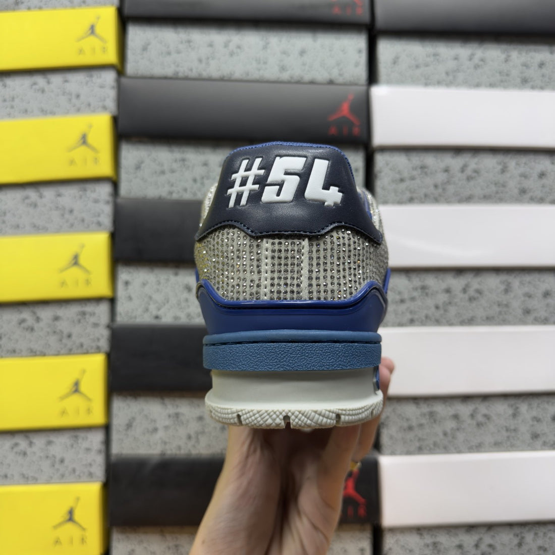LV Trainer Navy Grey Strass