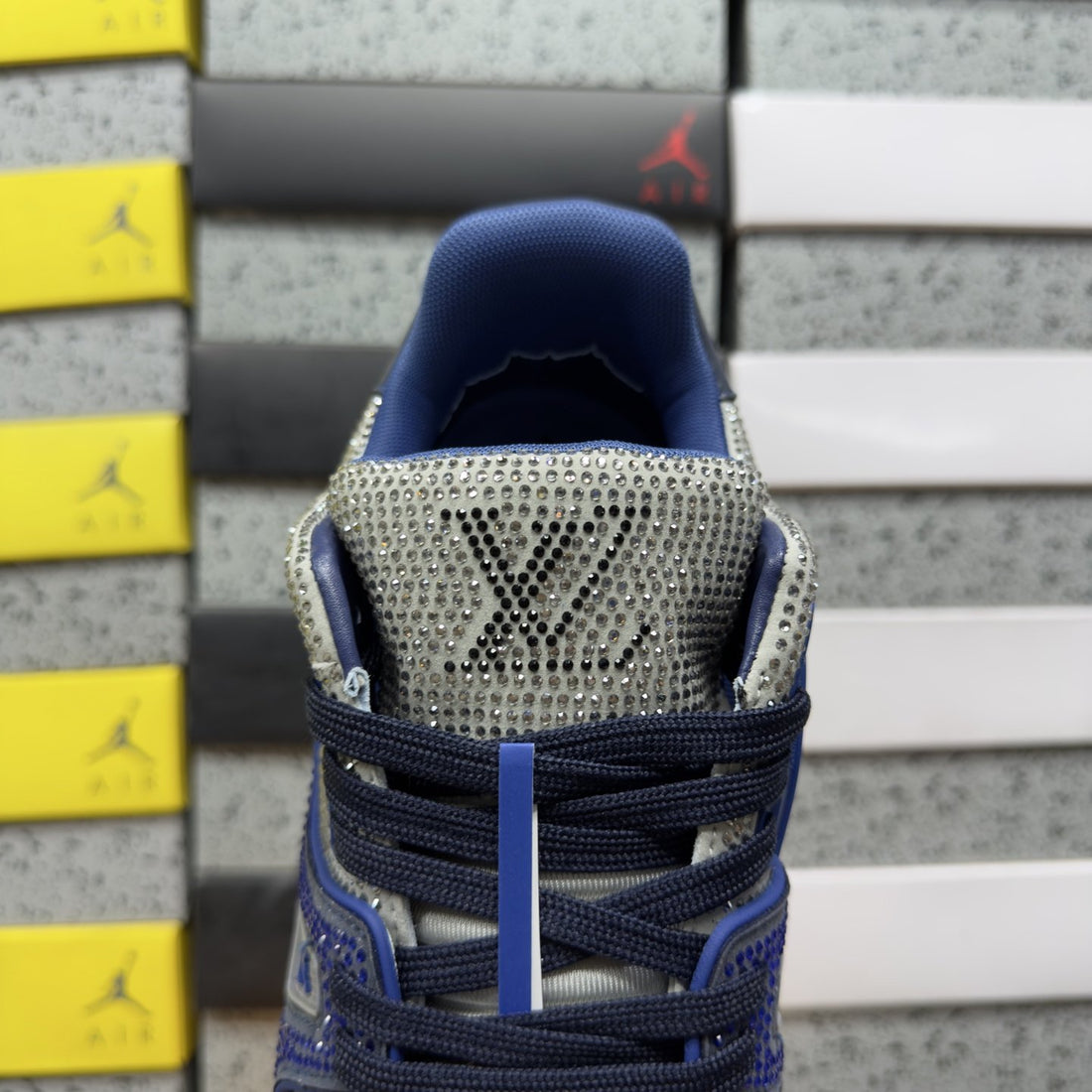 LV Trainer Navy Grey Strass