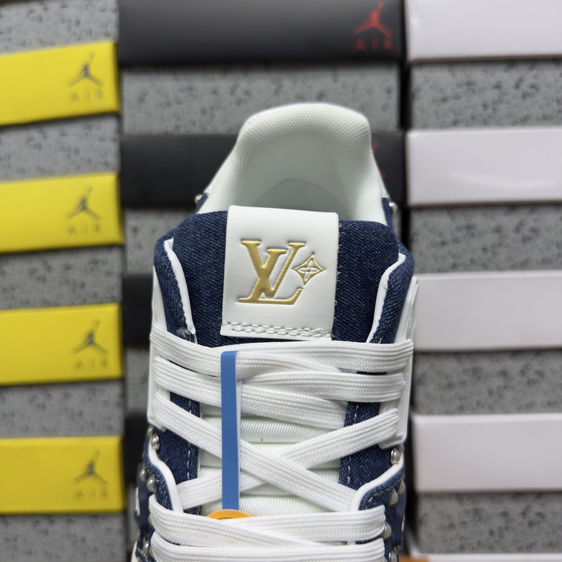 LV Trainer Navy Pearl Studs