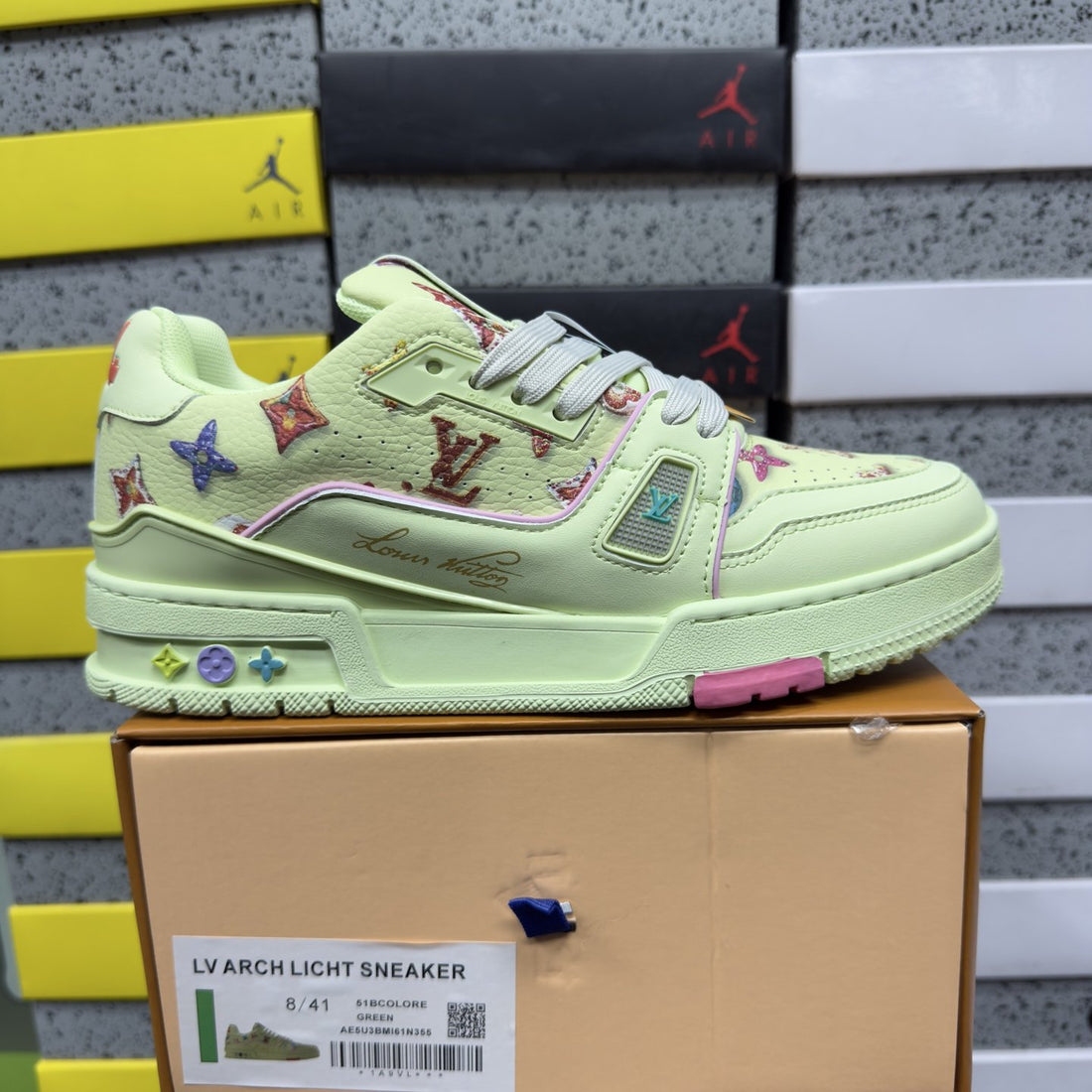 LV Trainer Pastel Green Multicolor