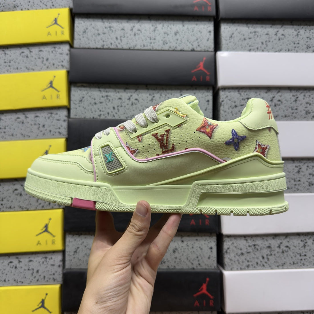 LV Trainer Pastel Green Multicolor