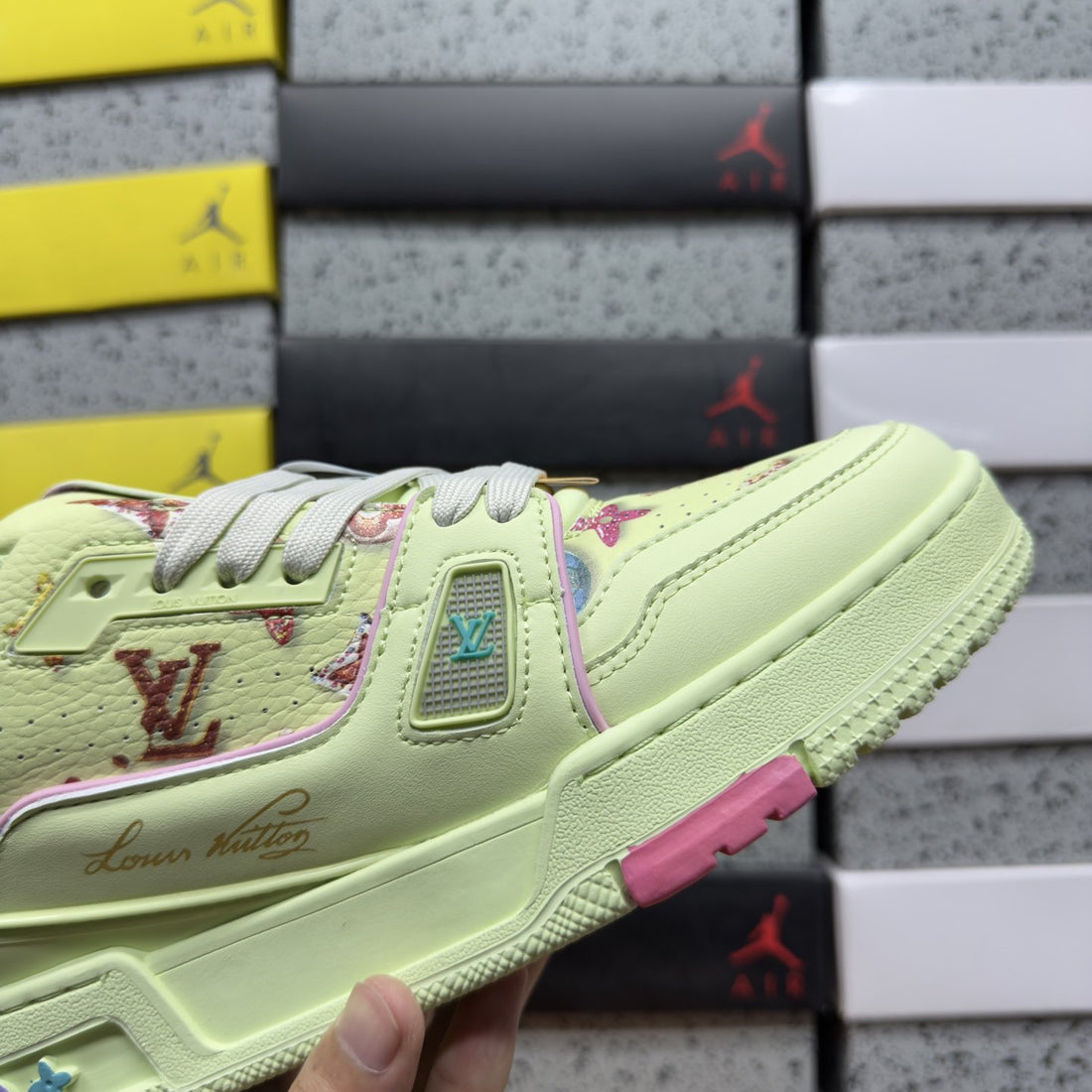 LV Trainer Pastel Green Multicolor