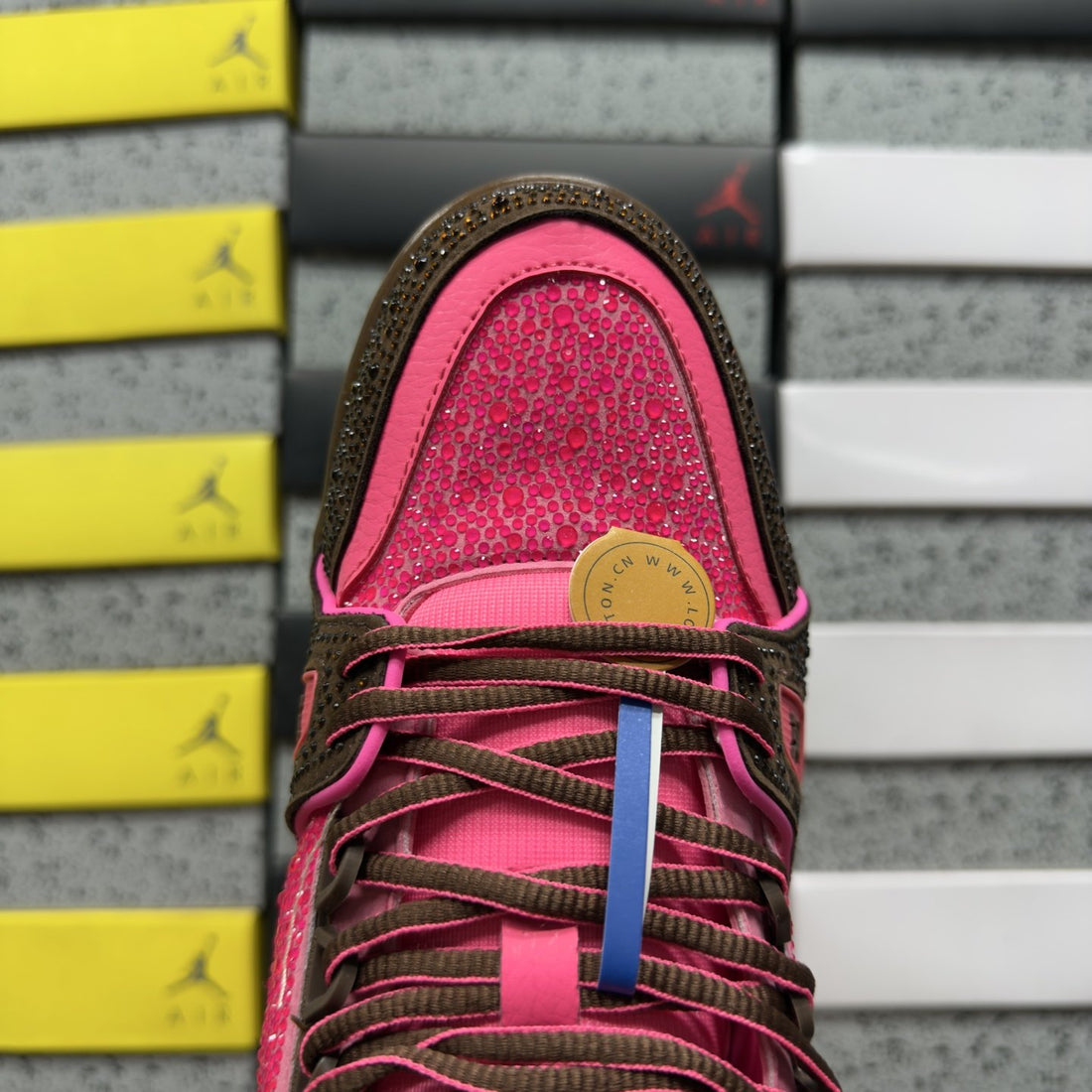 LV Trainer Pink Brown Strass