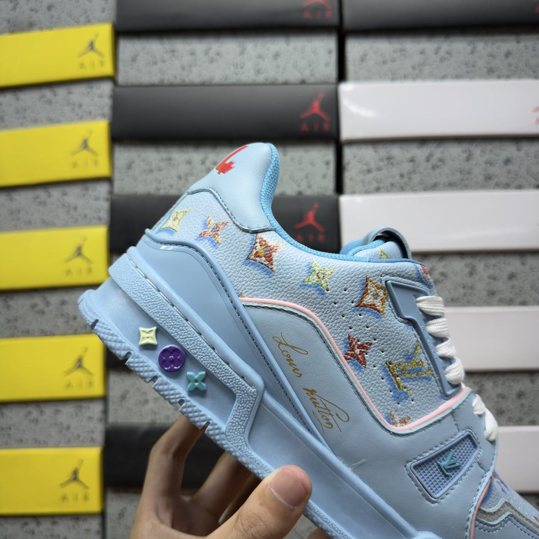 LV Trainer Sky Blue Multicolor