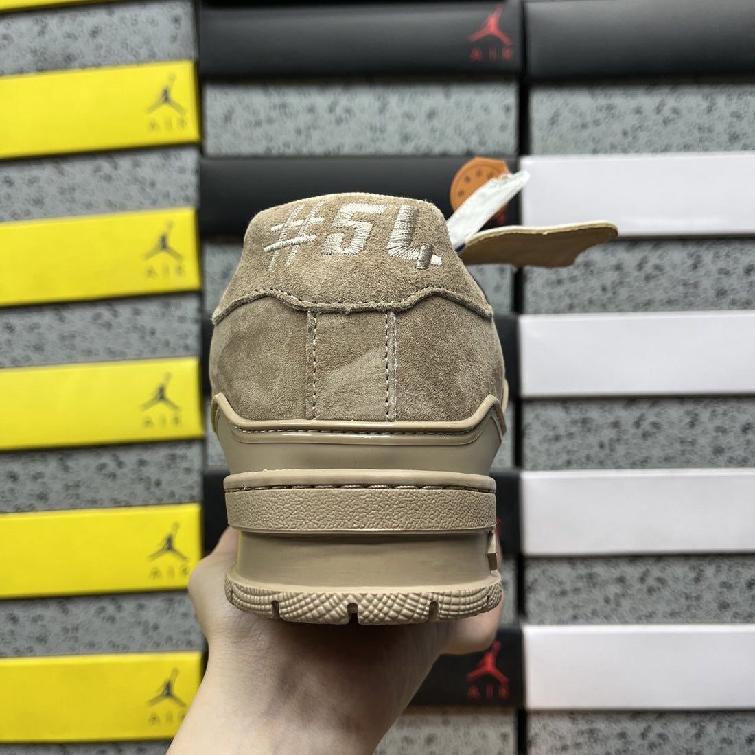 LV Trainer Tan Suede