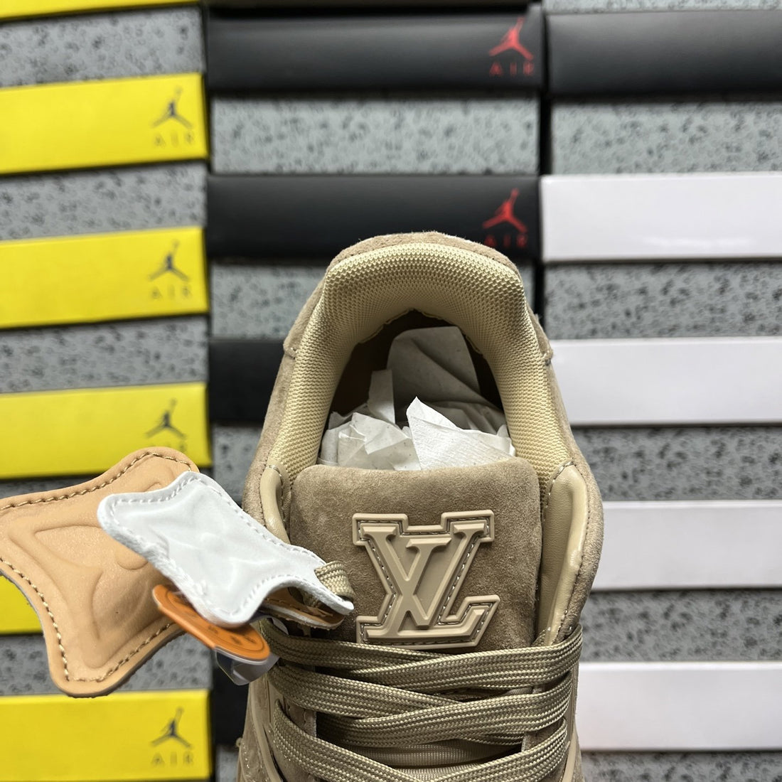 LV Trainer Tan Suede