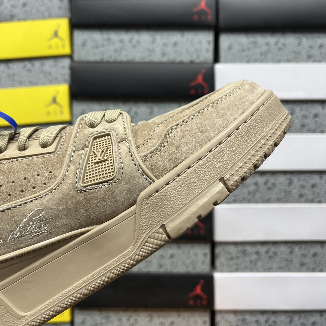 LV Trainer Tan Suede