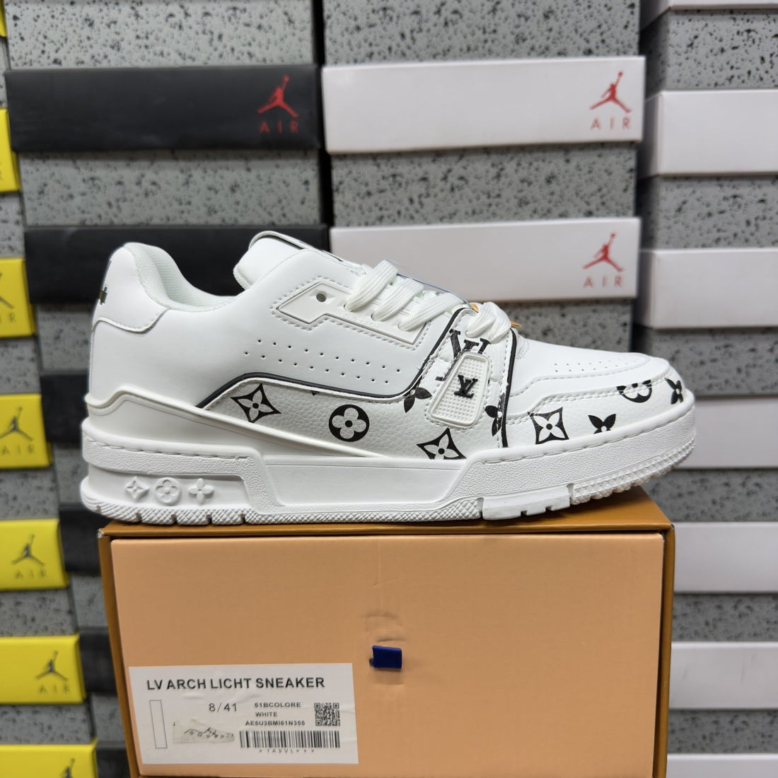 LV Trainer White Black Monogram