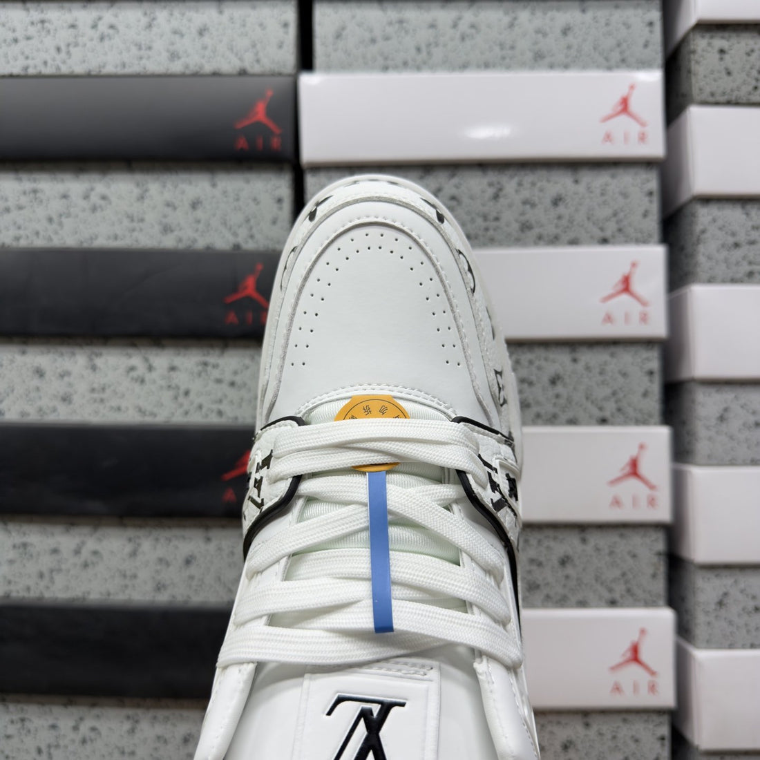 LV Trainer White Black Monogram