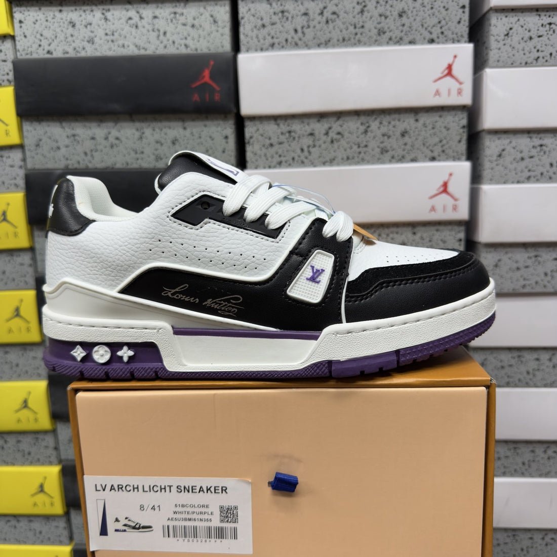 LV Trainer White Black Purple