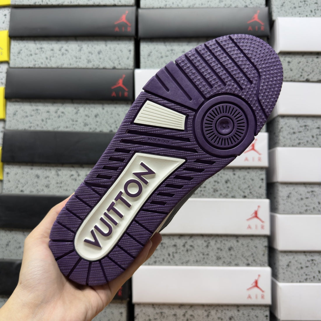 LV Trainer White Black Purple