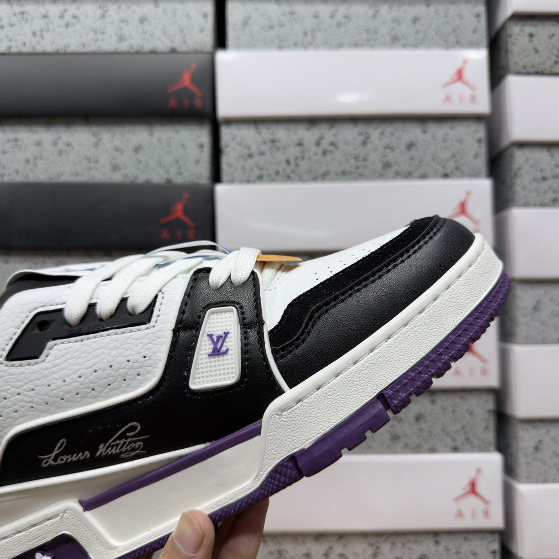 LV Trainer White Black Purple