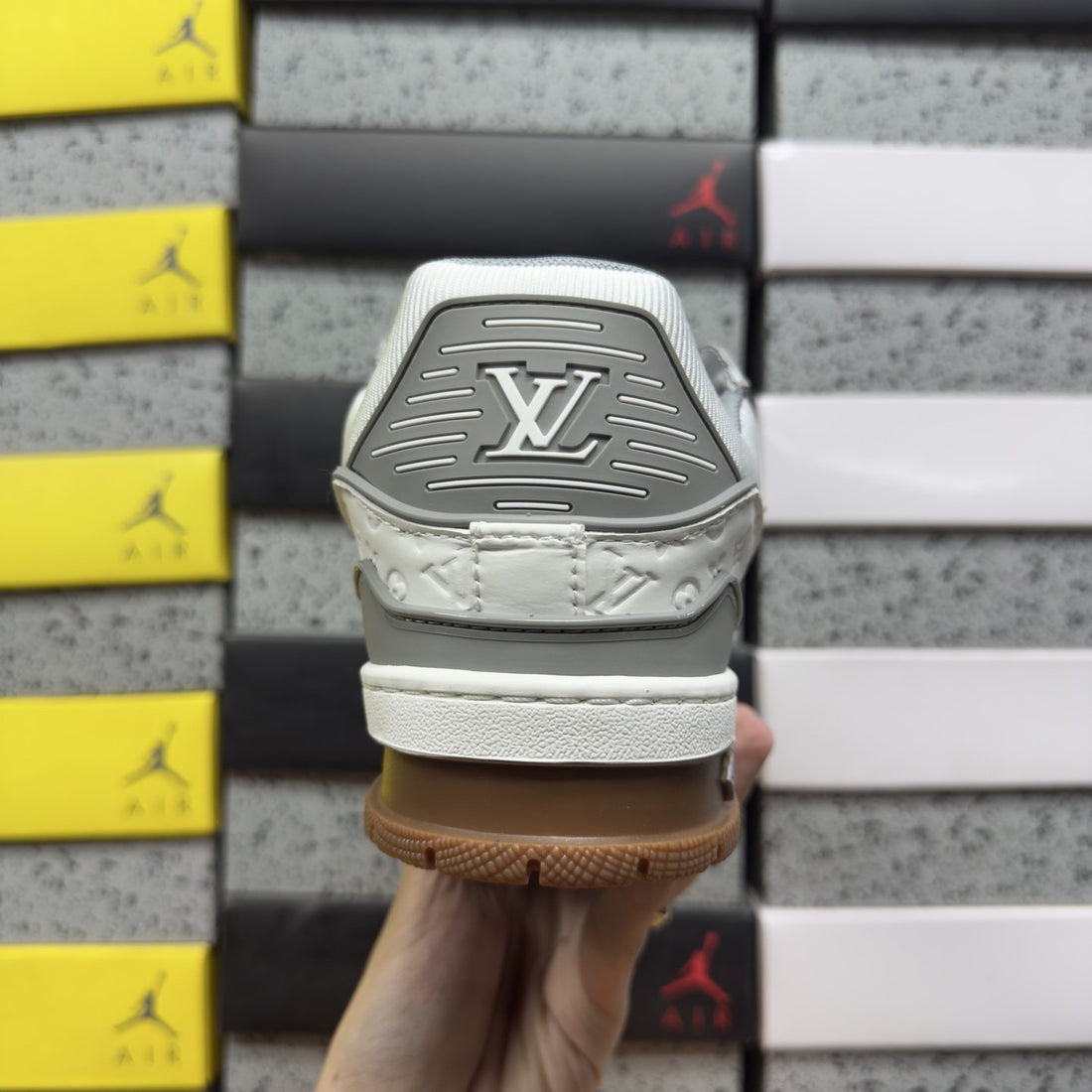 LV Trainer White Grey Gum