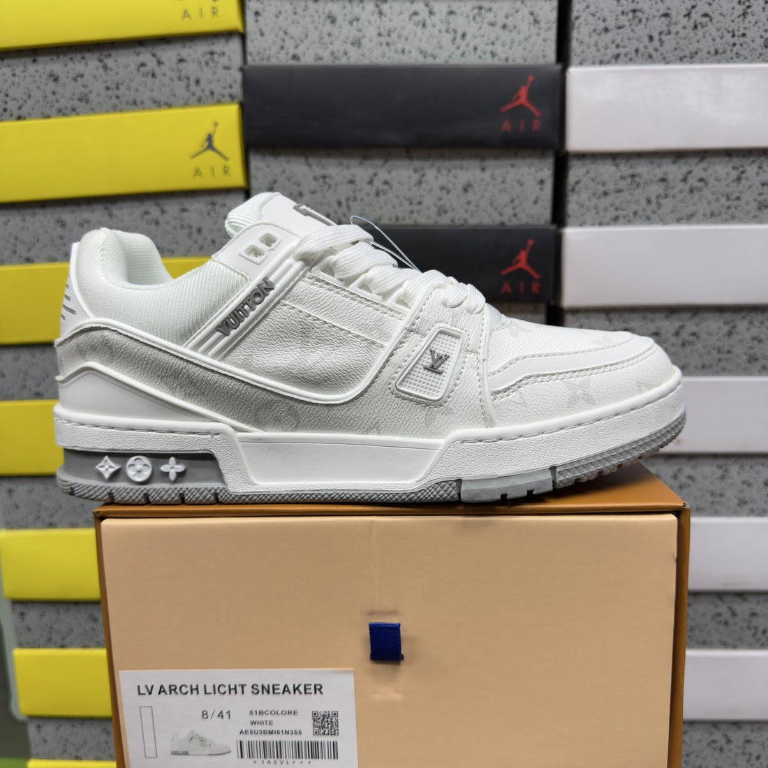 LV Trainer White Grey Monogram