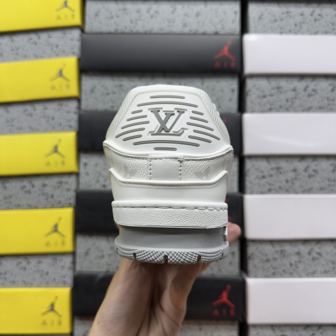 LV Trainer White Grey Monogram