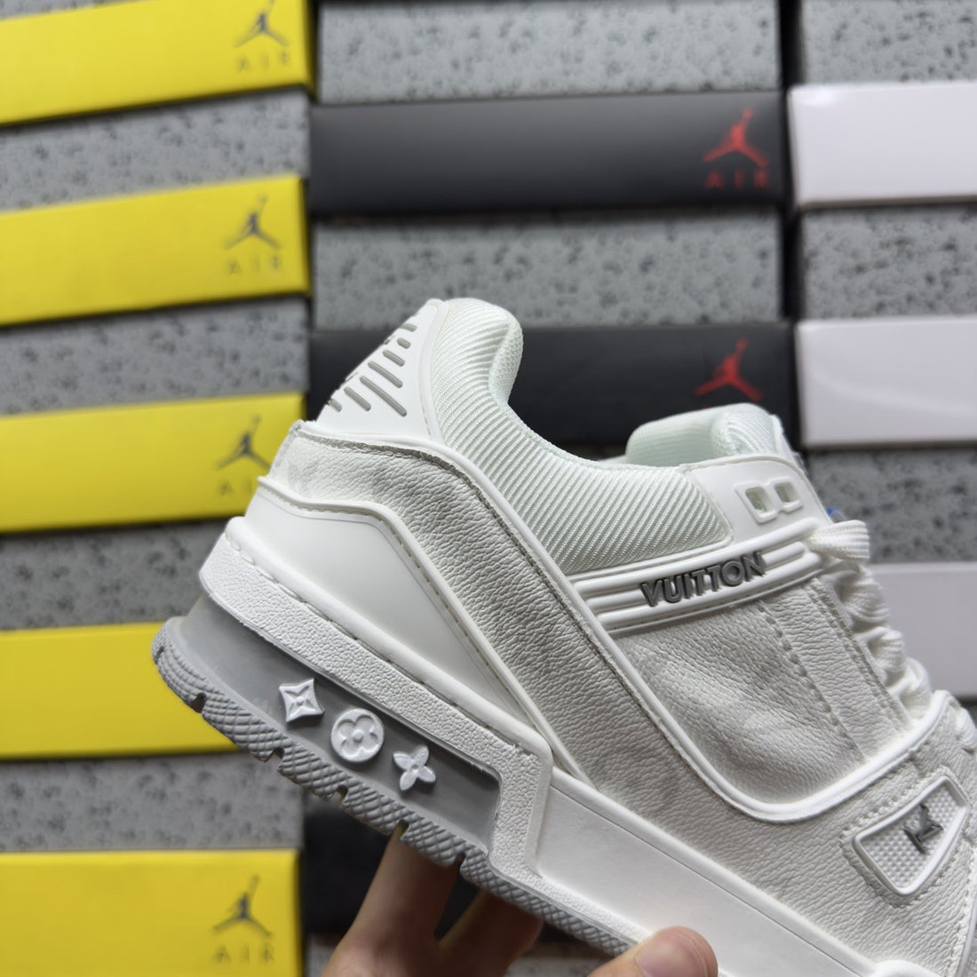 LV Trainer White Grey Monogram