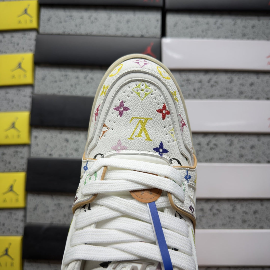LV Trainer White Monogram Multicolor