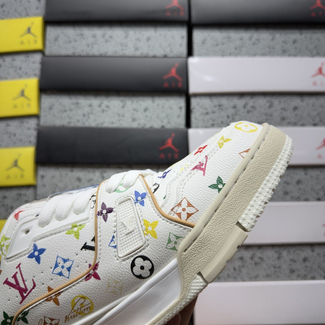 LV Trainer White Monogram Multicolor