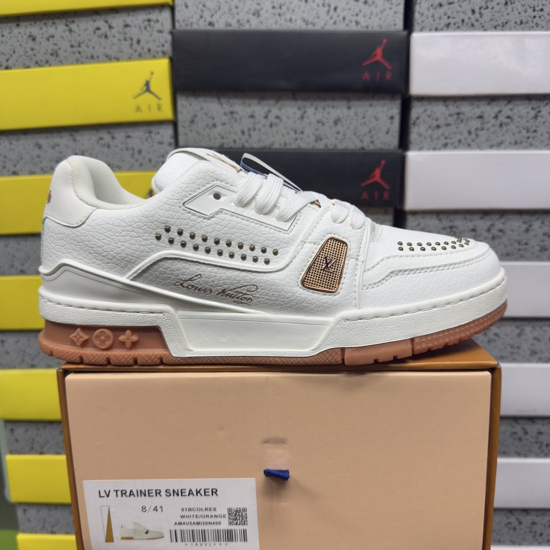 LV Trainer White Orange Perforated