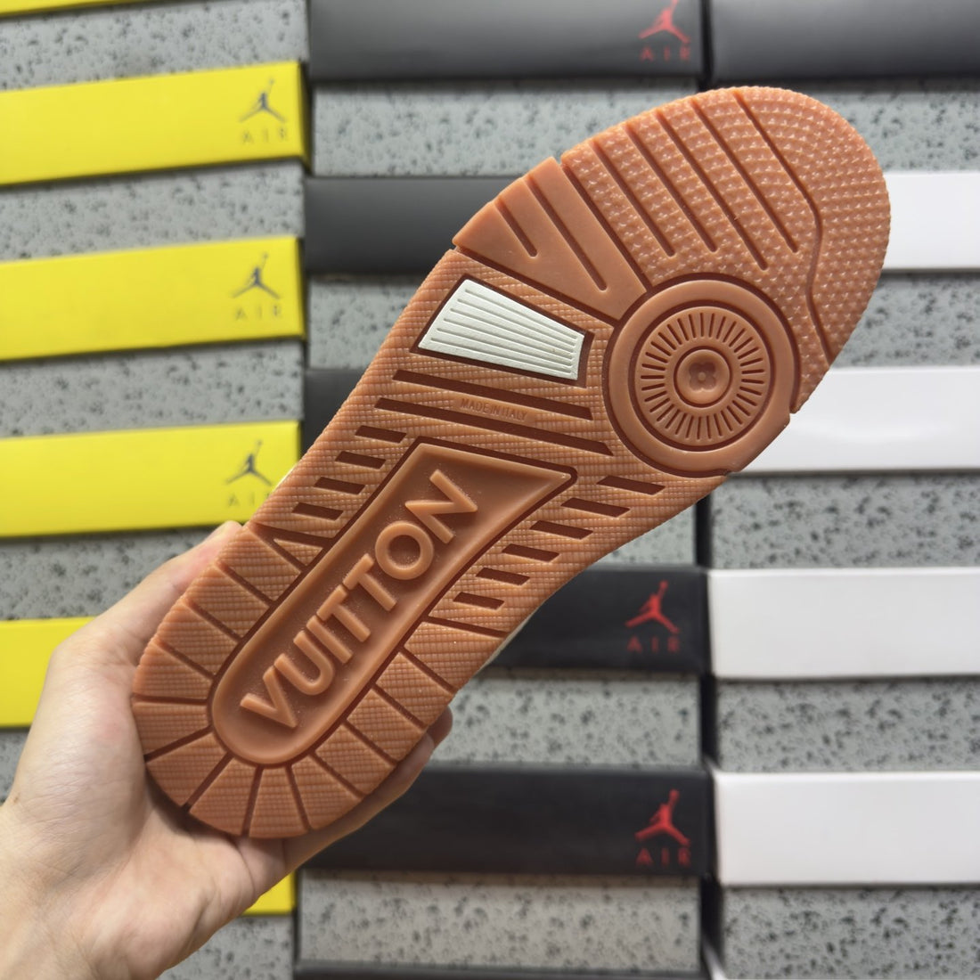 LV Trainer White Orange Perforated