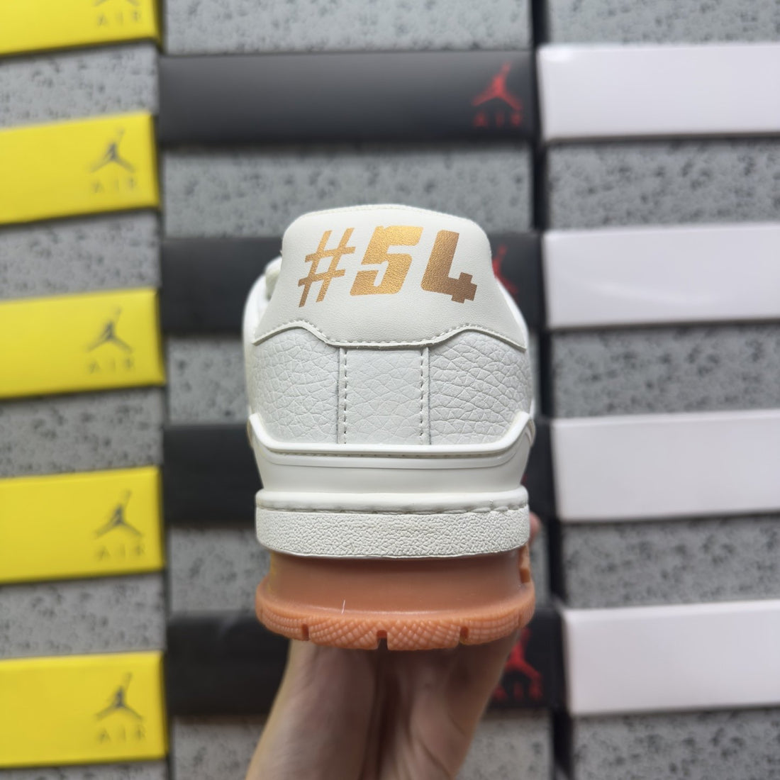LV Trainer White Orange Perforated