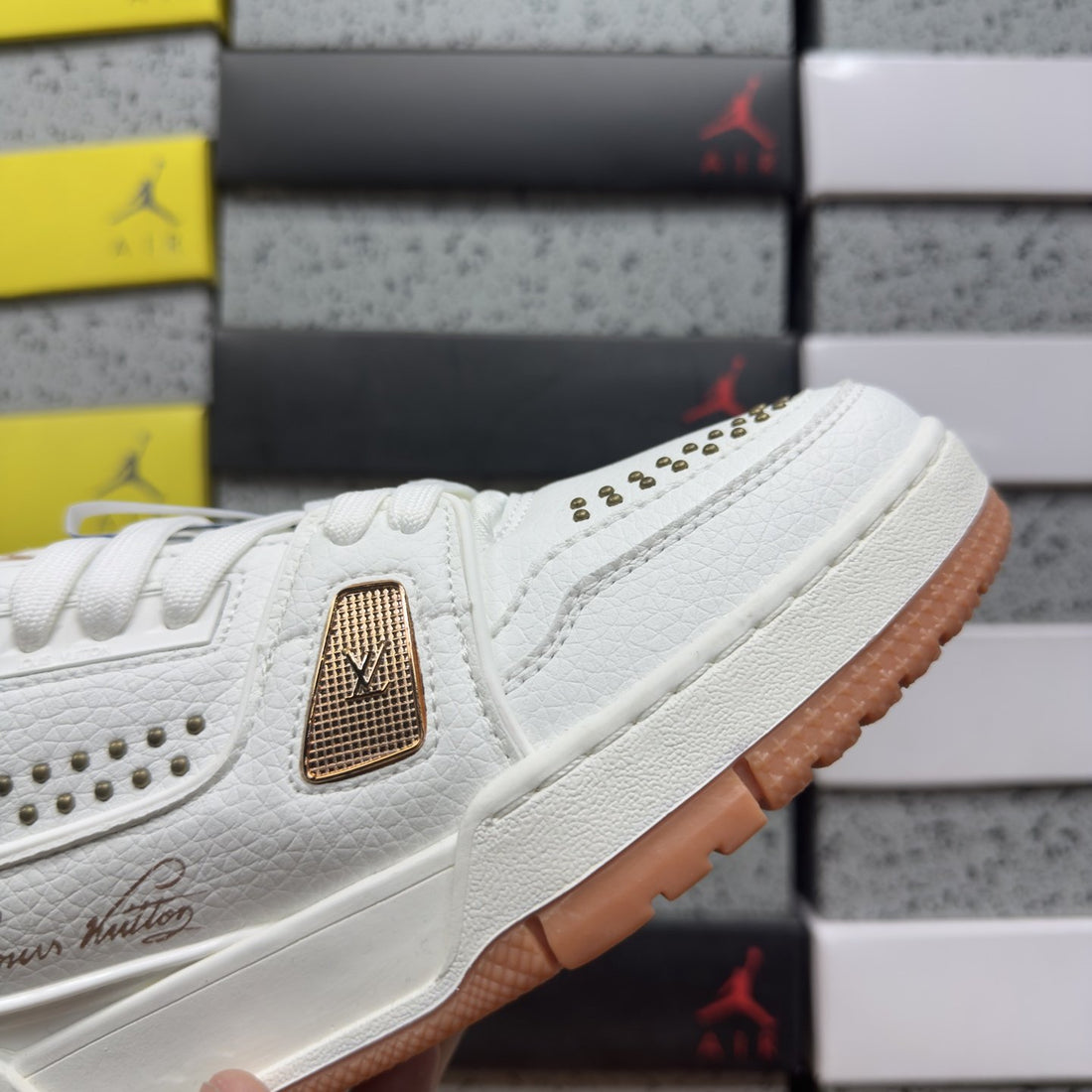 LV Trainer White Orange Perforated