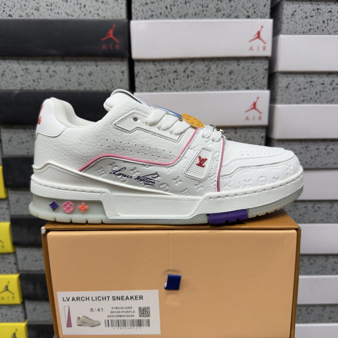 LV Trainer White Pink Purple