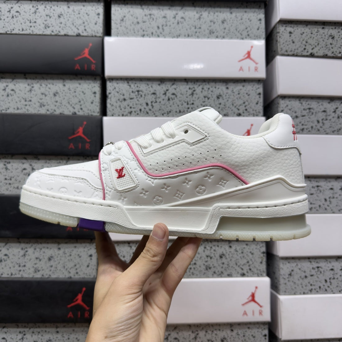 LV Trainer White Pink Purple