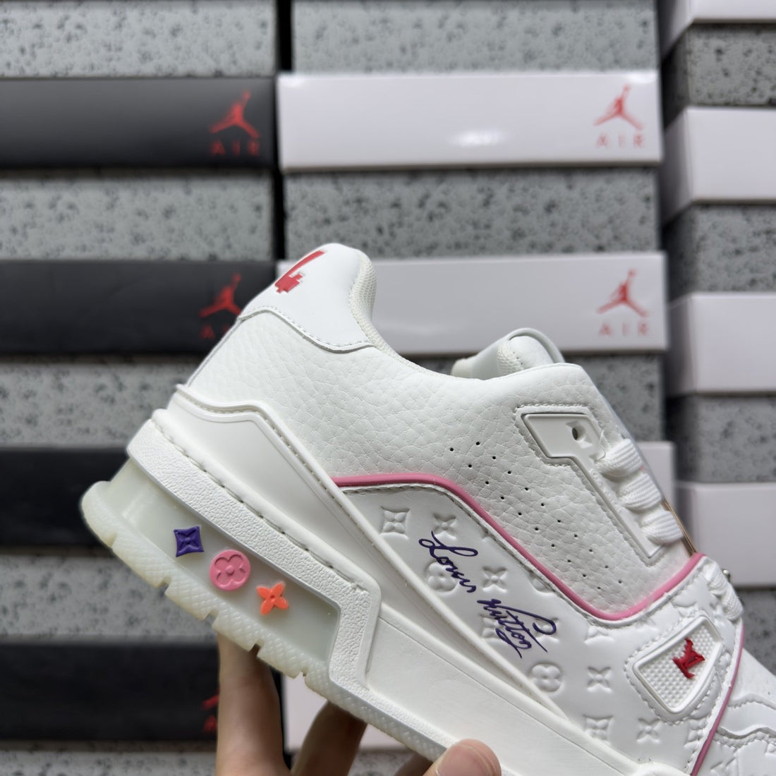 LV Trainer White Pink Purple