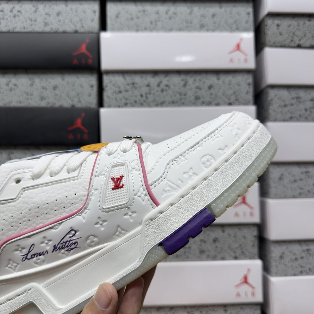 LV Trainer White Pink Purple