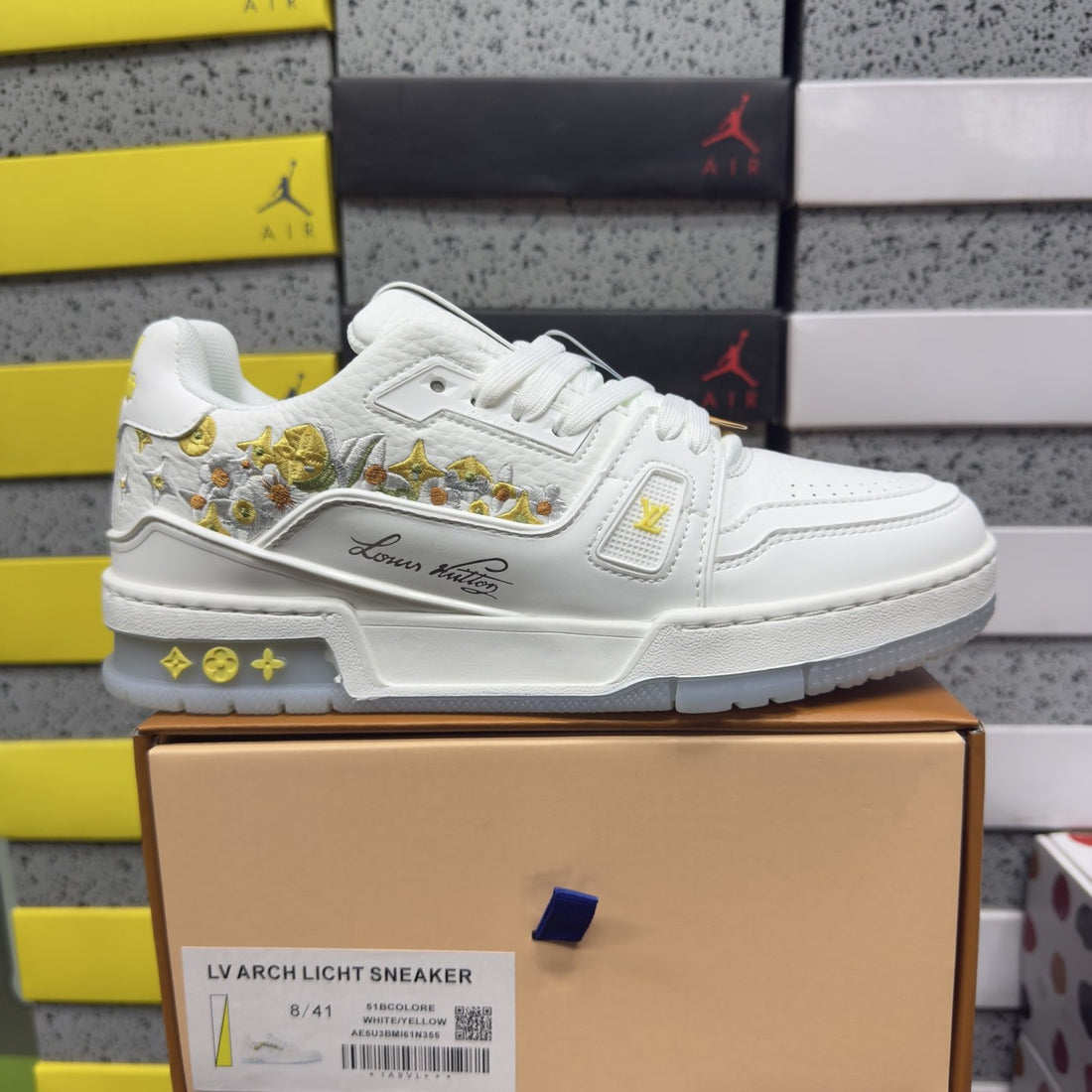 LV Trainer White Yellow Floral