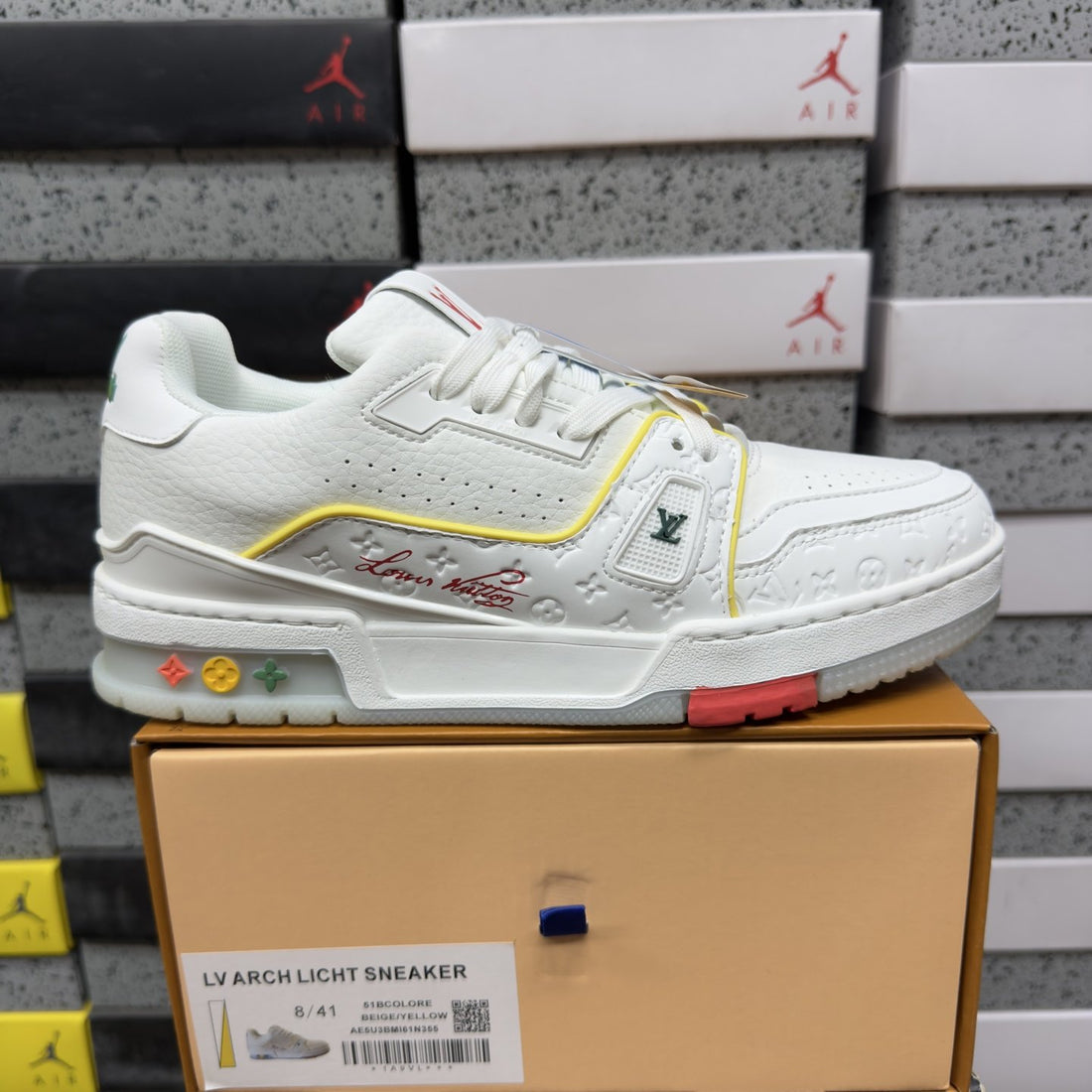 LV Trainer White Yellow Multicolor