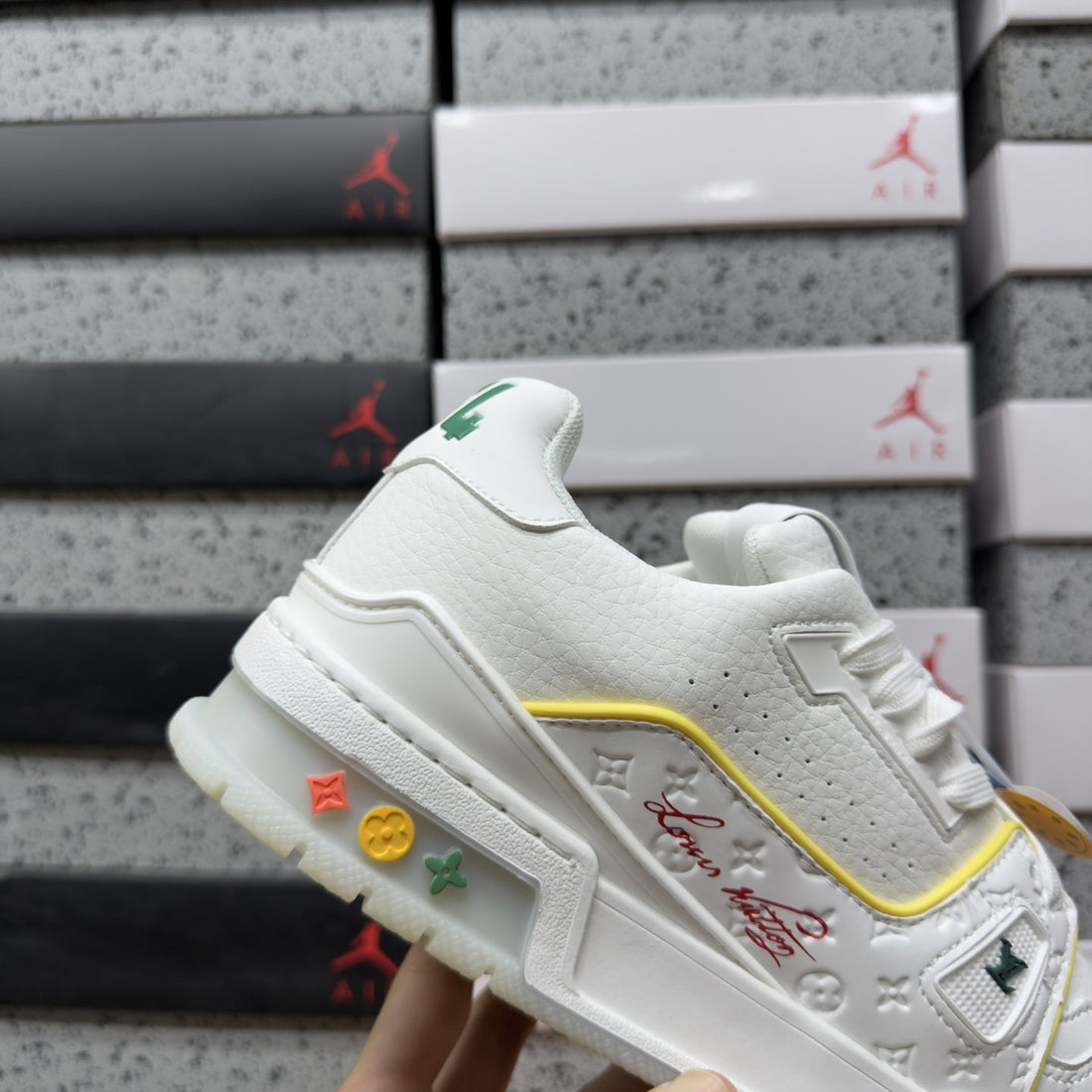 LV Trainer White Yellow Multicolor