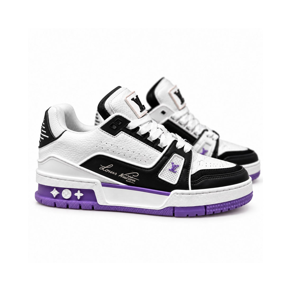 LV Trainer White Black Purple
