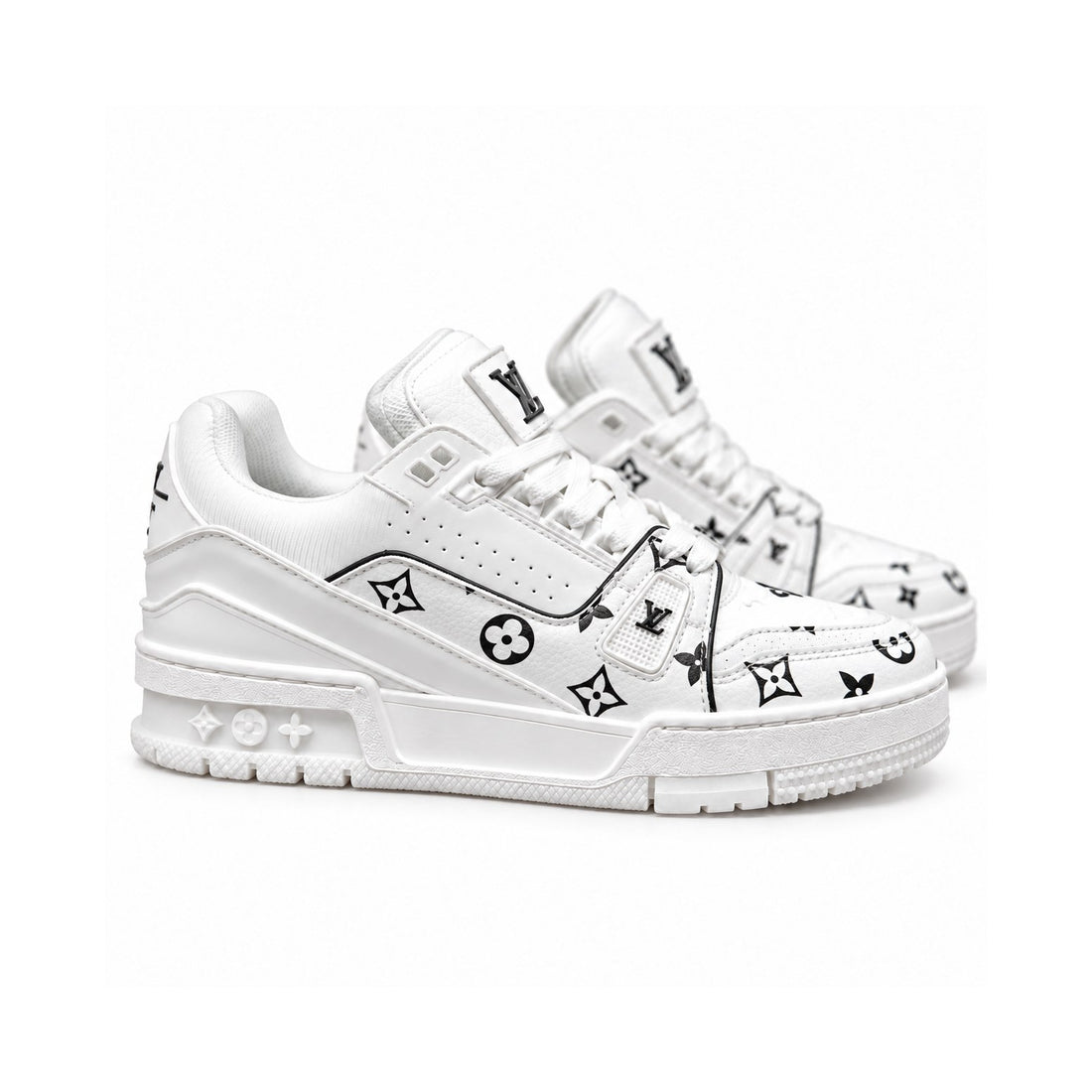LV Trainer White Black Monogram