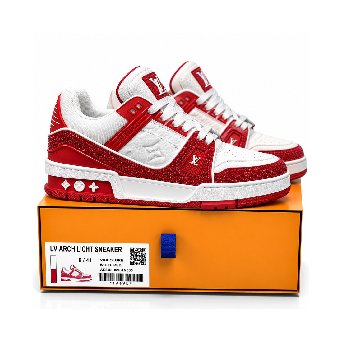 LV Trainer Red White Strass
