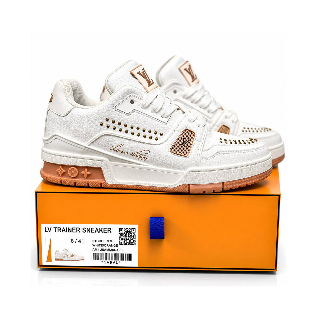 LV Trainer White Orange Perforated