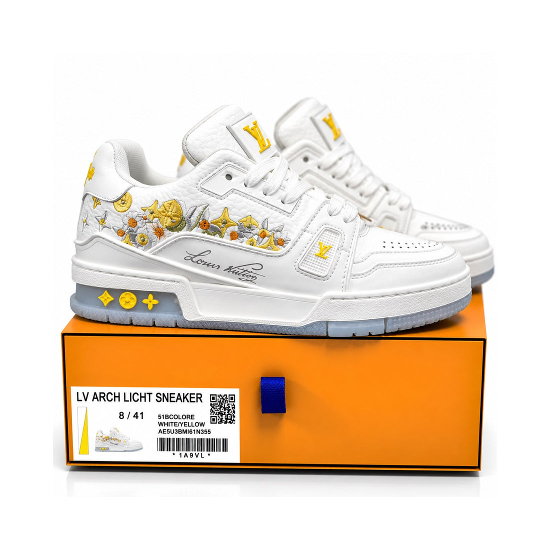 LV Trainer White Yellow Floral