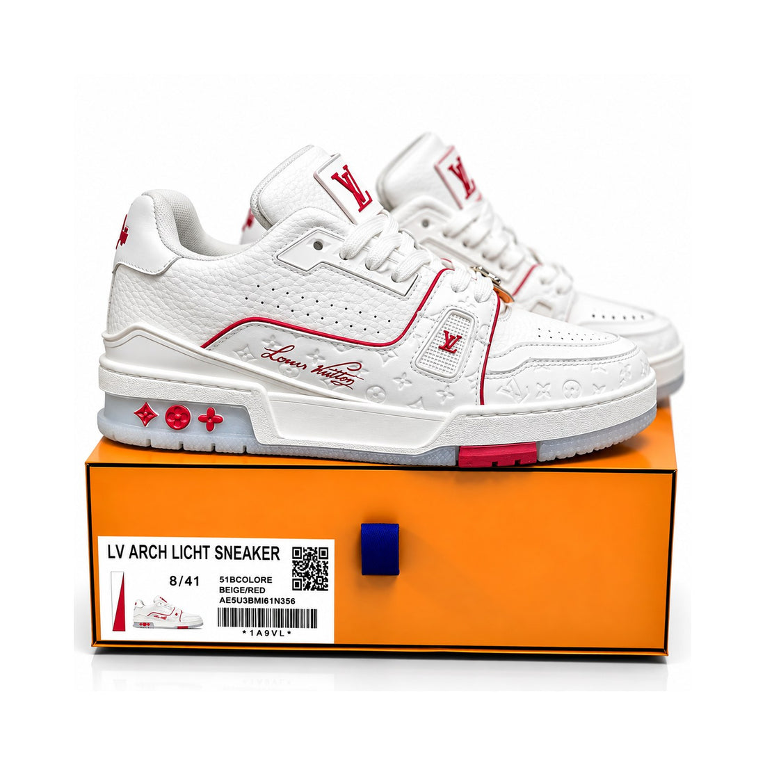 LV Trainer White Red Signature