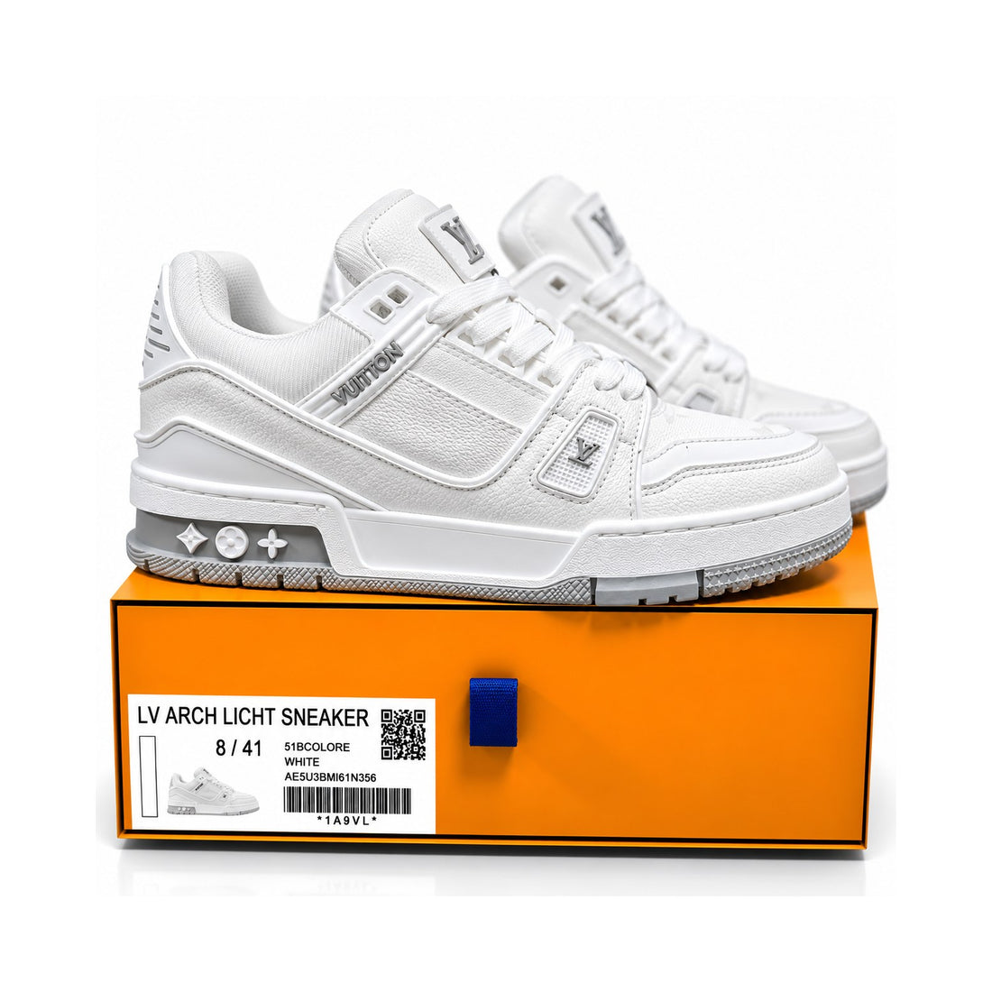 LV Trainer White Grey Monogram